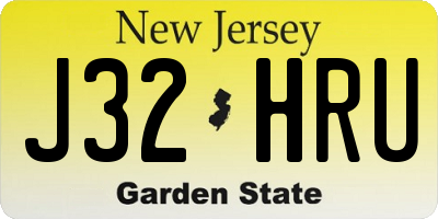 NJ license plate J32HRU