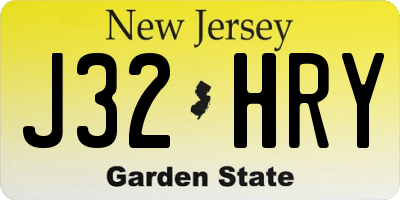 NJ license plate J32HRY
