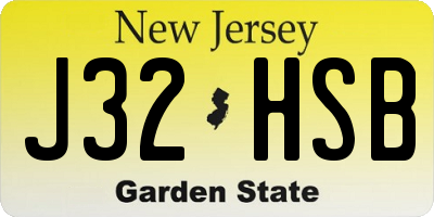 NJ license plate J32HSB