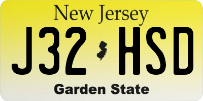 NJ license plate J32HSD