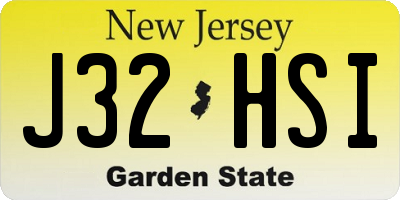 NJ license plate J32HSI