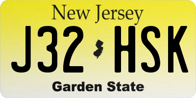 NJ license plate J32HSK