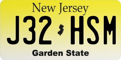 NJ license plate J32HSM