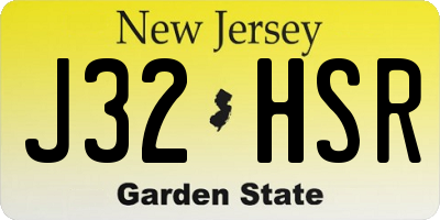 NJ license plate J32HSR