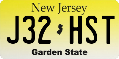 NJ license plate J32HST