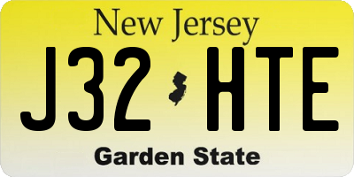 NJ license plate J32HTE