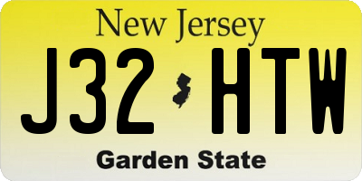 NJ license plate J32HTW