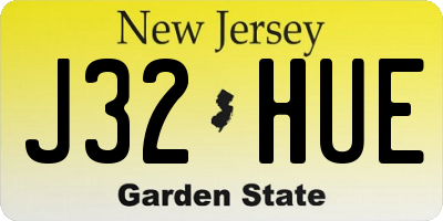 NJ license plate J32HUE