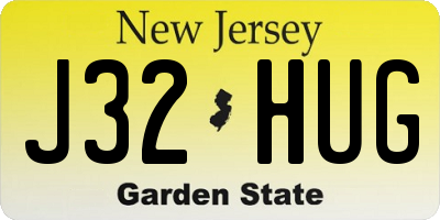 NJ license plate J32HUG