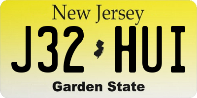 NJ license plate J32HUI