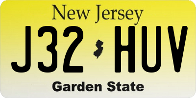 NJ license plate J32HUV