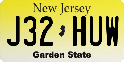 NJ license plate J32HUW