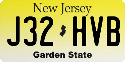 NJ license plate J32HVB