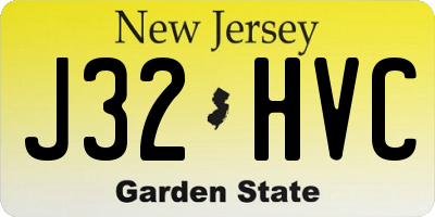 NJ license plate J32HVC