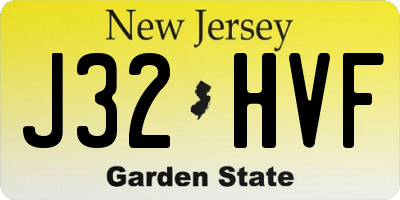 NJ license plate J32HVF