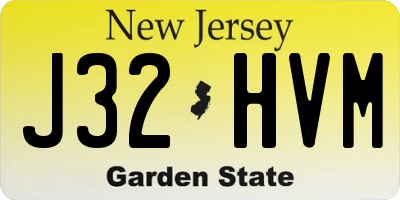 NJ license plate J32HVM