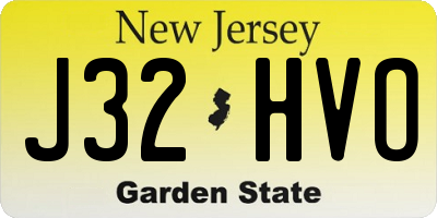 NJ license plate J32HVO