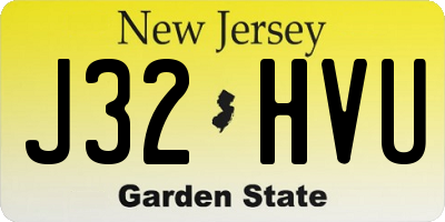 NJ license plate J32HVU