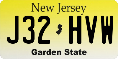 NJ license plate J32HVW