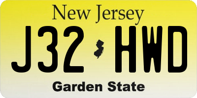 NJ license plate J32HWD