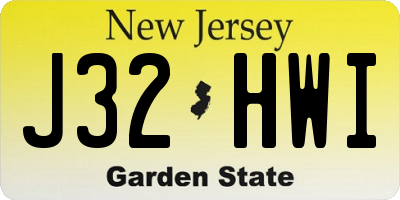 NJ license plate J32HWI