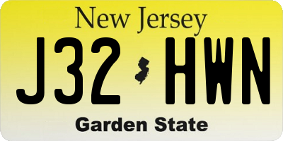 NJ license plate J32HWN