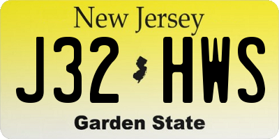 NJ license plate J32HWS