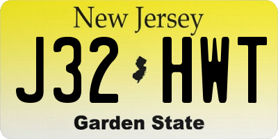 NJ license plate J32HWT