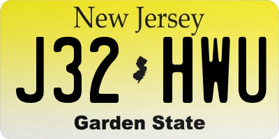 NJ license plate J32HWU