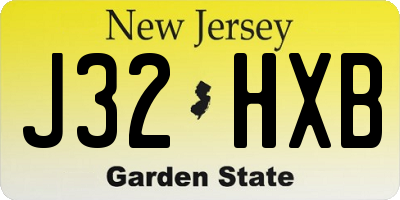 NJ license plate J32HXB