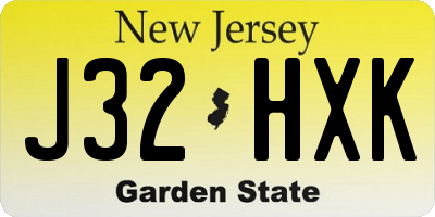 NJ license plate J32HXK