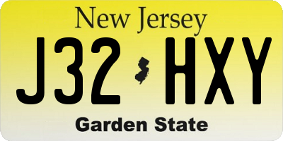 NJ license plate J32HXY