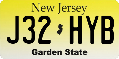 NJ license plate J32HYB