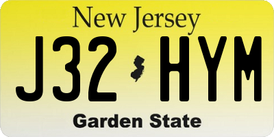 NJ license plate J32HYM