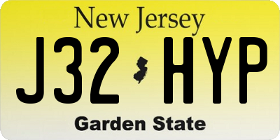 NJ license plate J32HYP