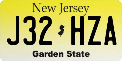 NJ license plate J32HZA