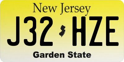 NJ license plate J32HZE