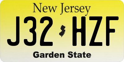 NJ license plate J32HZF