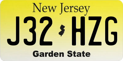 NJ license plate J32HZG