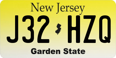 NJ license plate J32HZQ