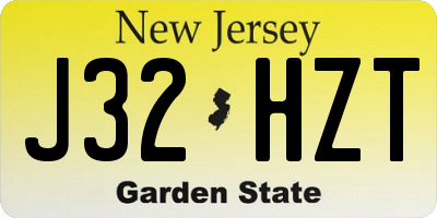 NJ license plate J32HZT