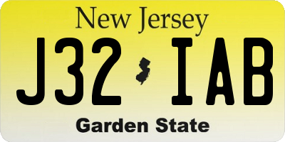 NJ license plate J32IAB