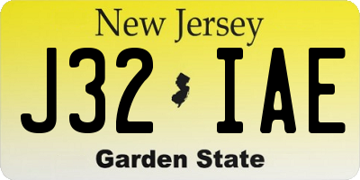 NJ license plate J32IAE
