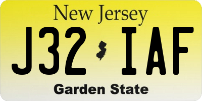 NJ license plate J32IAF