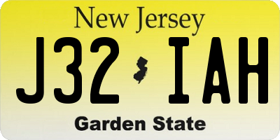 NJ license plate J32IAH