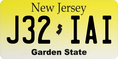 NJ license plate J32IAI