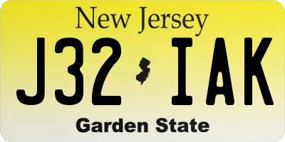 NJ license plate J32IAK