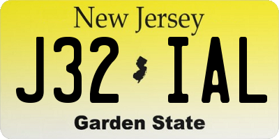 NJ license plate J32IAL