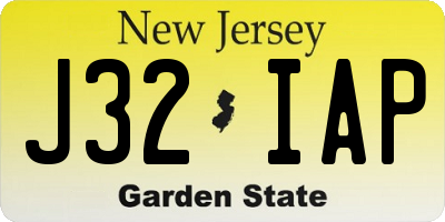 NJ license plate J32IAP
