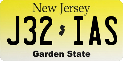 NJ license plate J32IAS